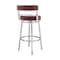 Armen Living Titana 26" Counter Height Swivel Red Faux Leather and Brushed Stainless Steel Bar Stool 840254335165 - alternate 3
